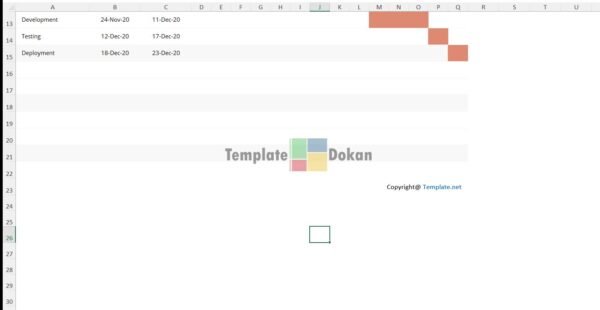 Sample Development Gantt Chart